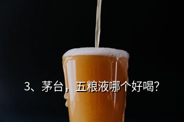 3、茅臺(tái)，五糧液哪個(gè)好喝？