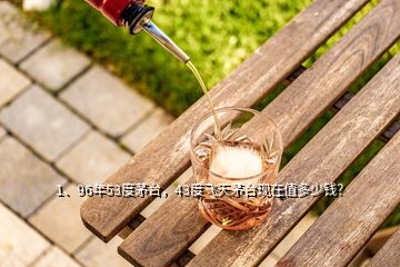 1、96年53度茅臺，43度飛天茅臺現(xiàn)在值多少錢？