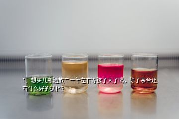 1、想買幾瓶酒放二十年左右等孩子大了喝，除了茅臺還有什么好的選擇？