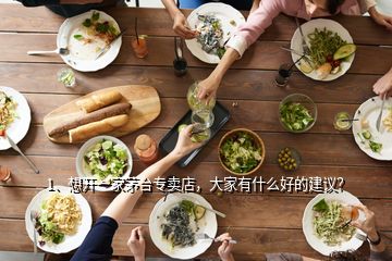 1、想開一家茅臺專賣店，大家有什么好的建議？