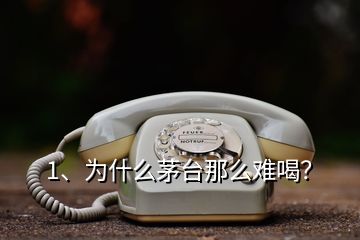 1、為什么茅臺(tái)那么難喝？