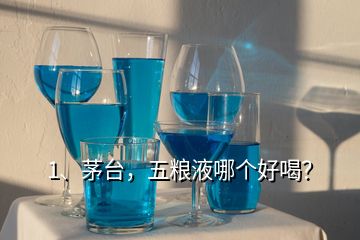 1、茅臺(tái)，五糧液哪個(gè)好喝？