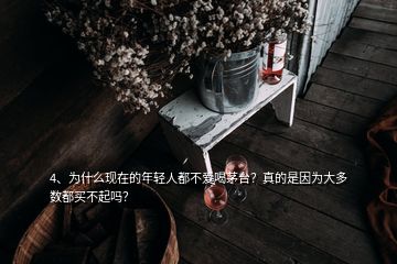 4、為什么現(xiàn)在的年輕人都不愛喝茅臺？真的是因?yàn)榇蠖鄶?shù)都買不起嗎？