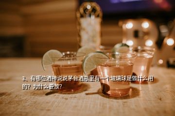 3、有哪位酒神說說茅臺酒瓶里有一個(gè)玻璃球是做什么用的？為什么要放？