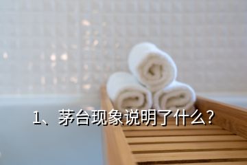 1、茅臺現(xiàn)象說明了什么？