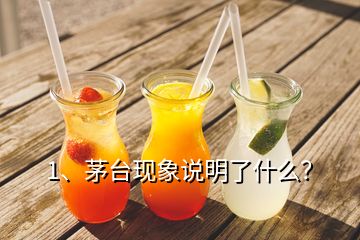 1、茅臺現(xiàn)象說明了什么？