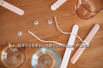 4、煙草行業(yè)和茅臺(tái)公司哪個(gè)工作比較好？你如何評(píng)價(jià)？