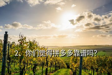 2、你們覺得拼多多靠譜嗎？