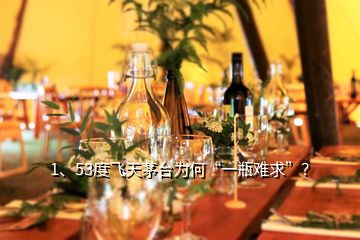 1、53度飛天茅臺為何“一瓶難求”？