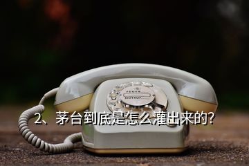 2、茅臺到底是怎么灌出來的？