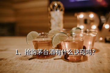 1、搶購茅臺酒有什么訣竅嗎？