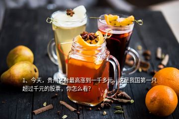 1、今天，貴州茅臺(tái)最高漲到一千多元，這是我國(guó)第一只超過(guò)千元的股票，你怎么看？