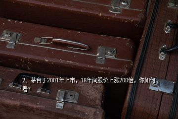 2、茅臺于2001年上市，18年間股價上漲200倍，你如何看？