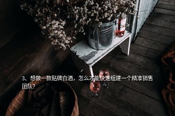 3、想做一款貼牌白酒，怎么才能快速組建一個精準(zhǔn)銷售團(tuán)隊？