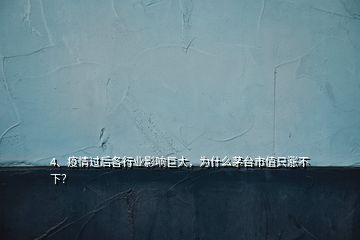 4、疫情過后各行業(yè)影響巨大，為什么茅臺(tái)市值只漲不下？