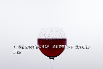 1、我看見茅臺有兩萬的酒，還有更貴的嗎？最貴的是多少錢？