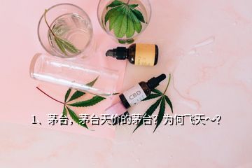 1、茅臺，茅臺天價的茅臺？為何飛天～？