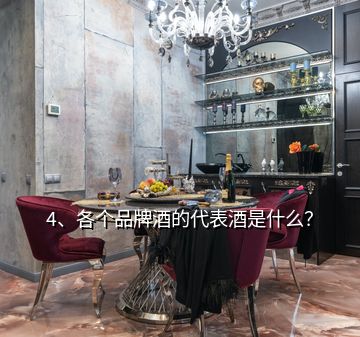 4、各個品牌酒的代表酒是什么？