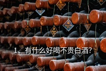 1、有什么好喝不貴白酒？