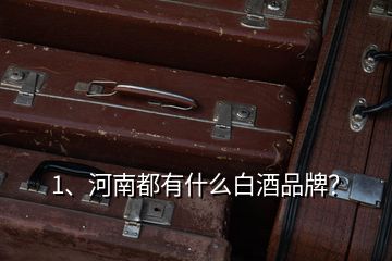 1、河南都有什么白酒品牌？