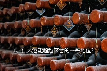 1、什么酒能超越茅臺的一哥地位？