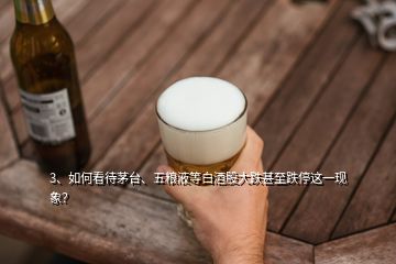 3、如何看待茅臺、五糧液等白酒股大跌甚至跌停這一現(xiàn)象？