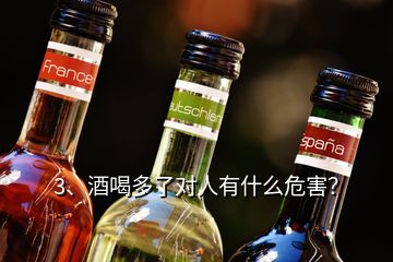 3、酒喝多了對人有什么危害？