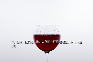 3、想買一批白酒，像古人存酒一樣埋在地里，買什么酒好？