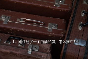 1、剛注冊了一個白酒品牌，怎么推廣？