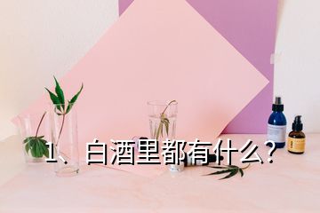 1、白酒里都有什么？