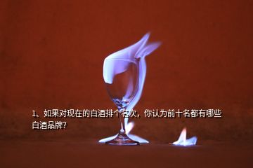 1、如果對現(xiàn)在的白酒排個名次，你認(rèn)為前十名都有哪些白酒品牌？