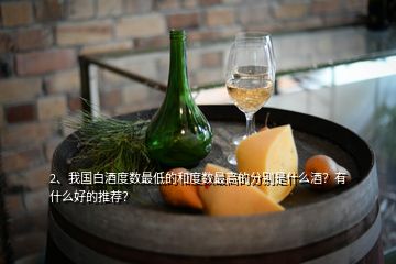 2、我國白酒度數(shù)最低的和度數(shù)最高的分別是什么酒？有什么好的推薦？