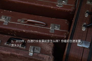 1、2019年，白酒行業(yè)發(fā)展前景怎么樣？你看好白酒發(fā)展勢頭么？