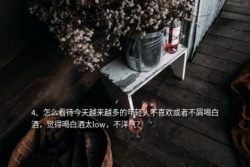 4、怎么看待今天越來越多的年輕人不喜歡或者不屑喝白酒，覺得喝白酒太low，不洋氣？