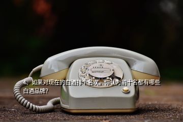 4、如果對現(xiàn)在的白酒排個名次，你認(rèn)為前十名都有哪些白酒品牌？