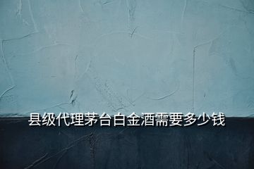 縣級(jí)代理茅臺(tái)白金酒需要多少錢