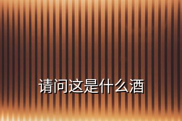 請(qǐng)問(wèn)這是什么酒