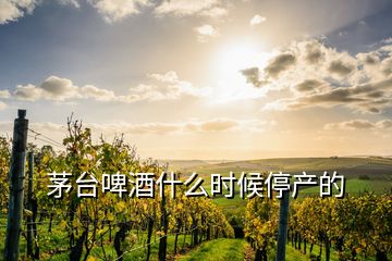 茅臺啤酒什么時(shí)候停產(chǎn)的