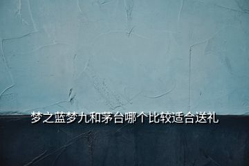 夢之藍(lán)夢九和茅臺哪個比較適合送禮