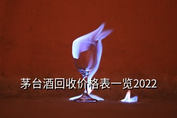 茅臺酒回收價格表一覽2022