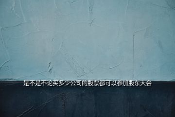 是不是不論買(mǎi)多少公司的股票都可以參加股東大會(huì)