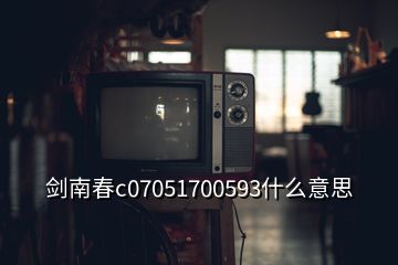 劍南春c07051700593什么意思