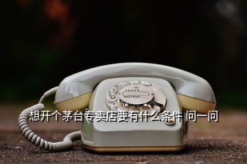 想開個茅臺專賣店要有什么條件 問一問