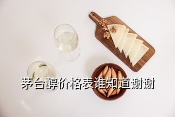 茅臺(tái)醇價(jià)格表誰知道謝謝