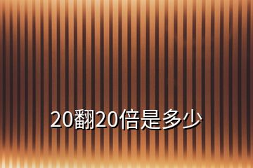 20翻20倍是多少