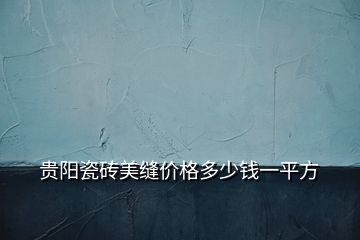 貴陽瓷磚美縫價格多少錢一平方