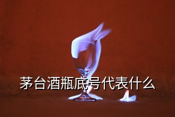 茅臺(tái)酒瓶底號(hào)代表什么