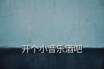 開個小音樂酒吧