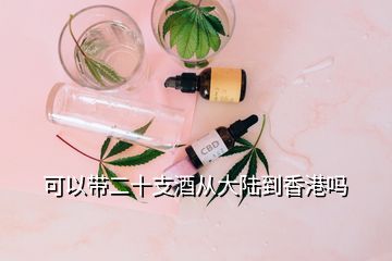 可以帶二十支酒從大陸到香港嗎