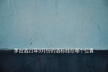 茅臺酒21年9月份的酒標(biāo)線在哪個位置